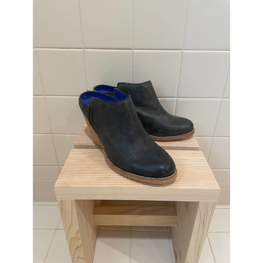 Jeffrey Campbell Ibiza Vinton Mules Black Leather Size 7.5